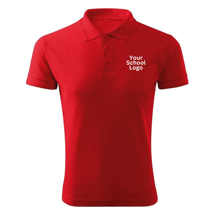 School Uniform 100% Cotton Basic Polo T-Shirt Custom Made Size 4 to 16 Red