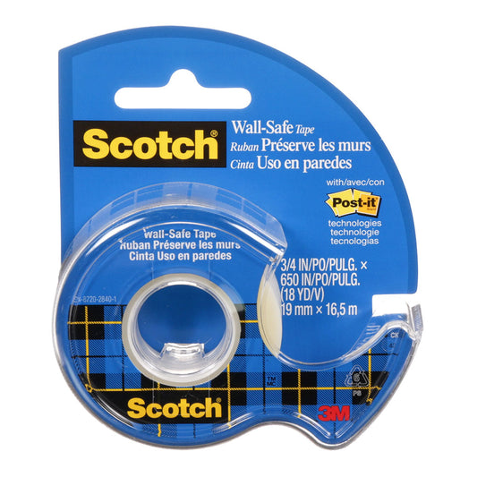 Scotch Wall-Safe Tape with Dispenser 19mm x 16.5m – Removable