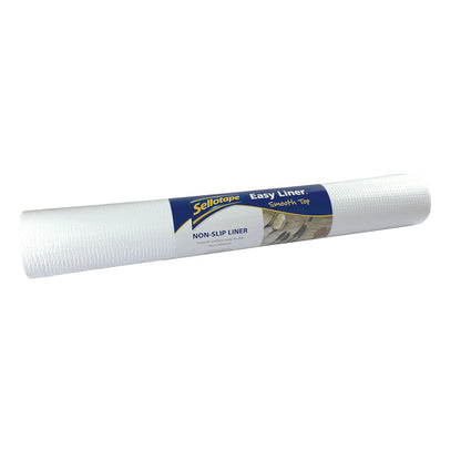 Sellotape Easy Liner Non-Slip Non-Adhesive 50.8cm x 304cm Smooth Top White
