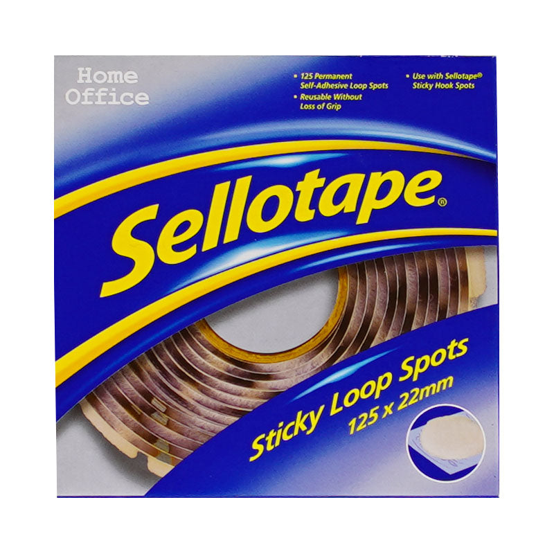 Sellotape Sticky Loop Spots Permanent 22mm 125 Pack – School Depot NZ