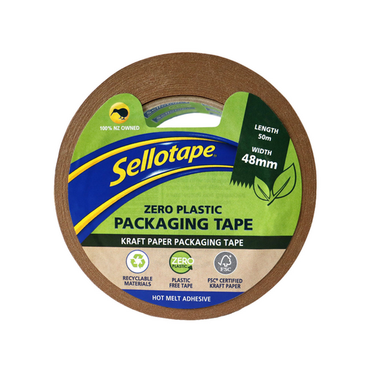 Sellotape Zero Plastic Kraft Paper Packaging Tape 48mm x 50m