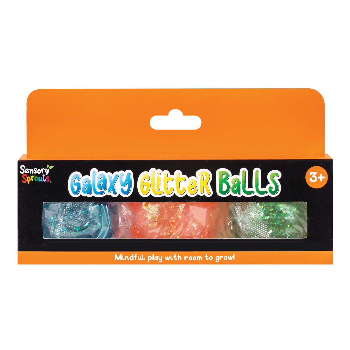 Sensory Sprouts Galaxy Glitter Balls Orange Set of 3