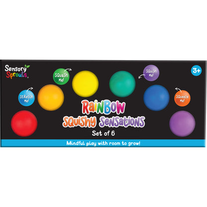 Sensory Sprouts Rainbow Squishy Sensations Set of 6 – Colourful Sensory Fun