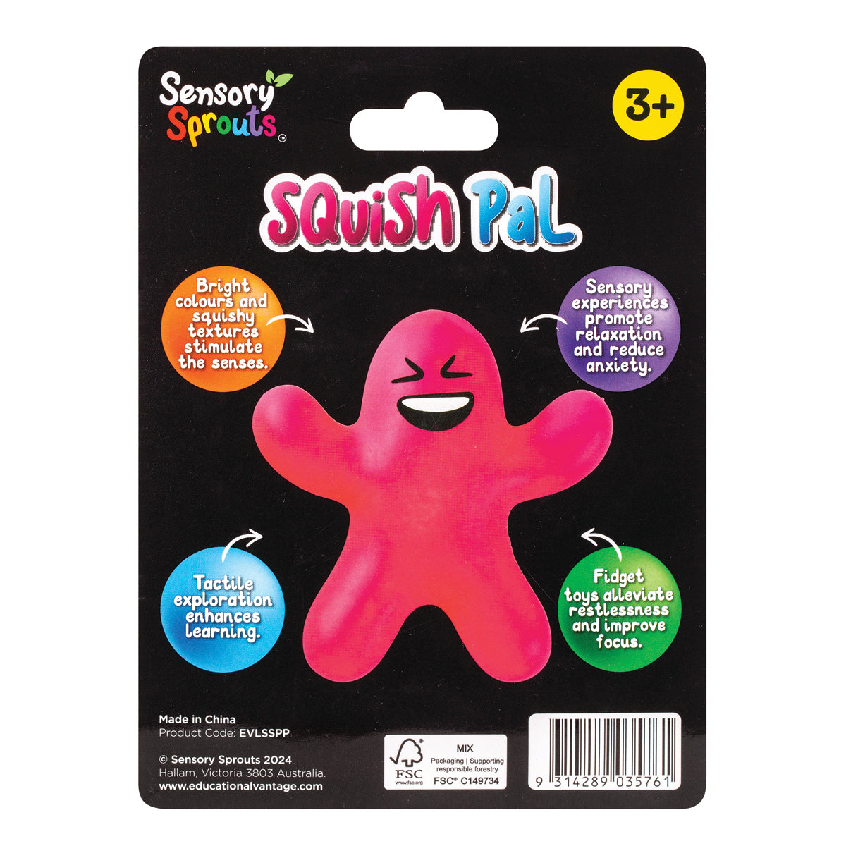 Sensory Sprouts Squish Pal Pink – Squishy, Stretchy Sensory Fidget Toy