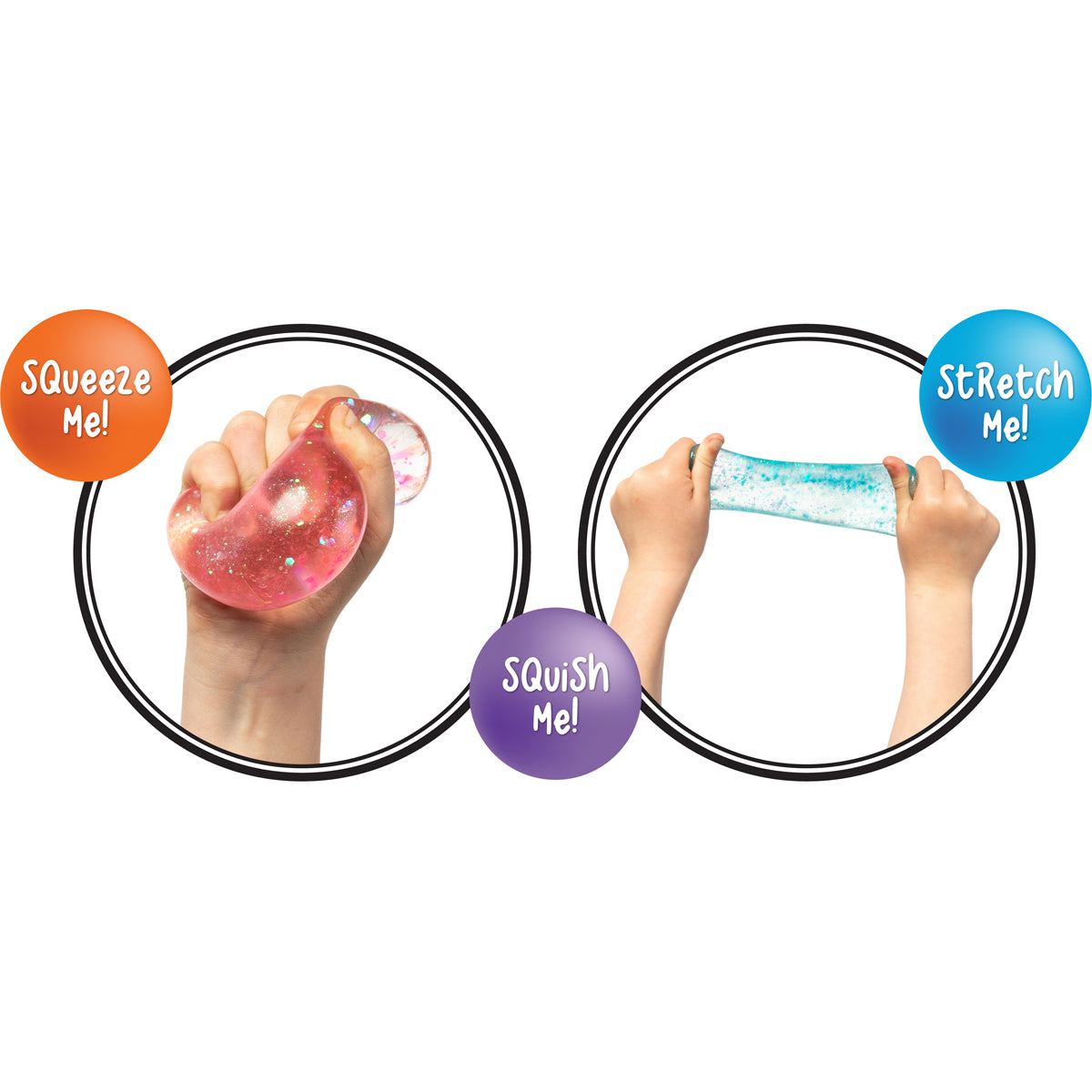 Sensory Sprouts Stretch & Sparkle Shapes Jar of 12 – Sparkly Sensory Fun!