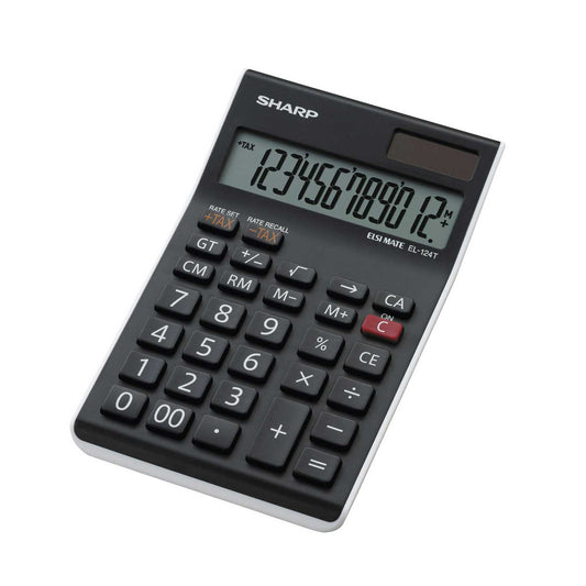 Sharp Calculator EL-124TWH 12 Digit Semi Desktop Tax