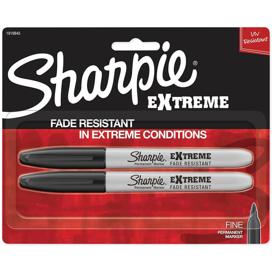Sharpie Extreme Permanent Marker Industrial Fine Tip Black Pack of 2