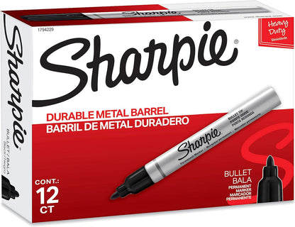 Sharpie Permanent Marker Metal Barrel Bullet Tip Black