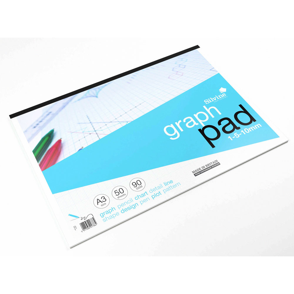 Silvine Graph Pad A3 1-5-10mm 90gsm 50 Sheets – School Depot NZ