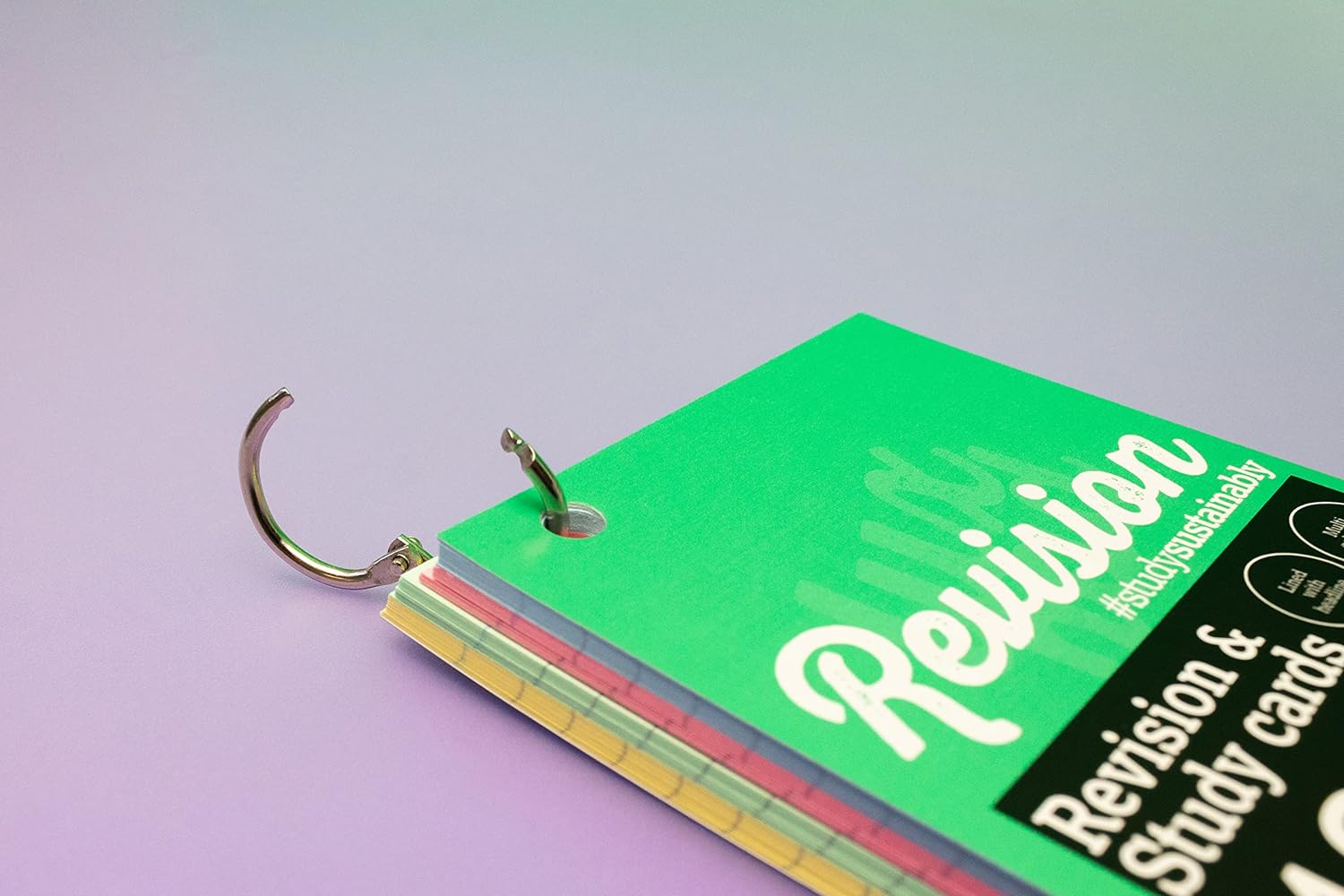 Silvine Luxpad Revision & Presentation Study Cards 5x3 Portrait Ruled Assorted with Binding Ring