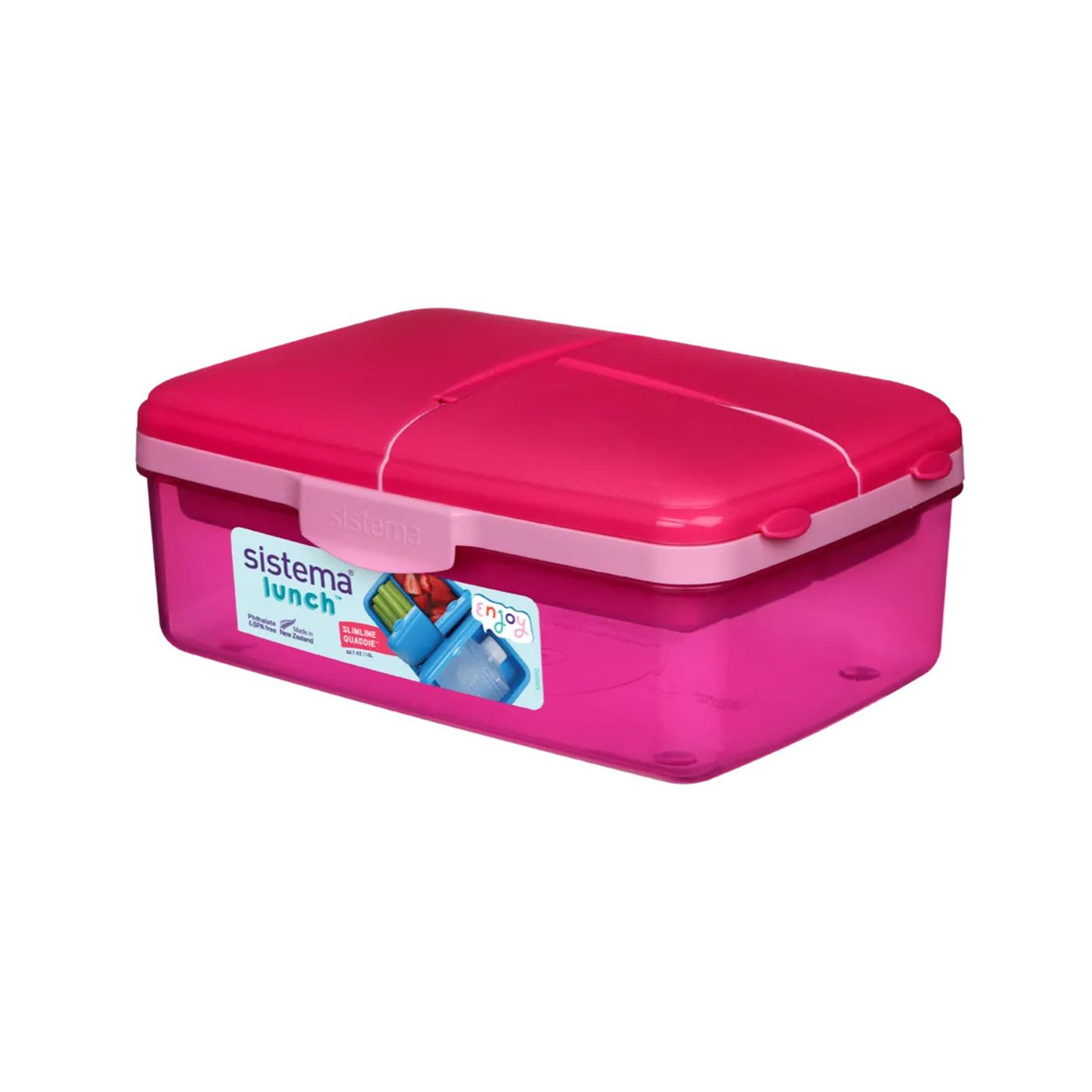 Sistema Lunch Box with Bottle Multi-Compartment 1.5L Pink