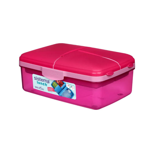 Sistema Lunch Box with Bottle Multi-Compartment 1.5L Pink