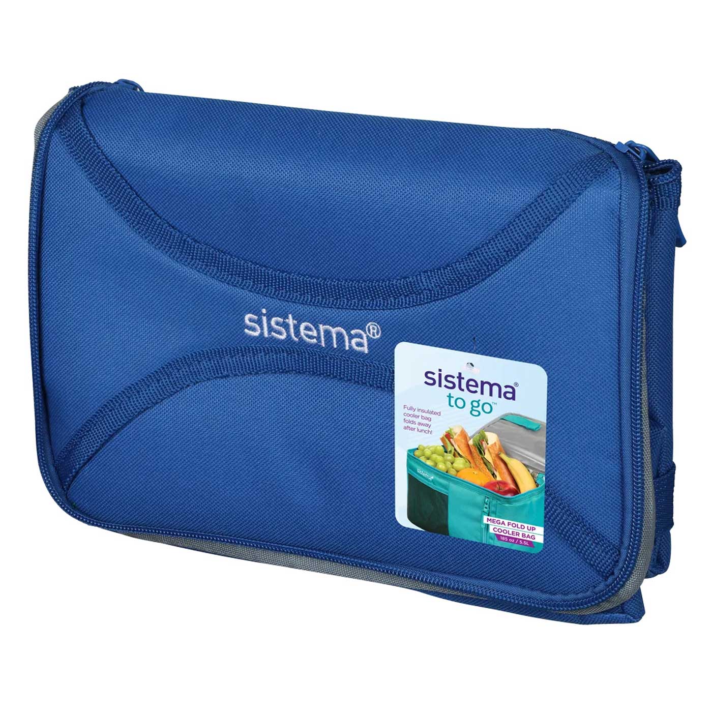 Sistema Mega Fold Up Insulated Lunch Bag To Go Navy