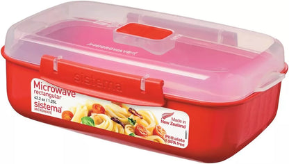 Sistema Lunch Box Klip It 1.25L Rectangular Microwave Red