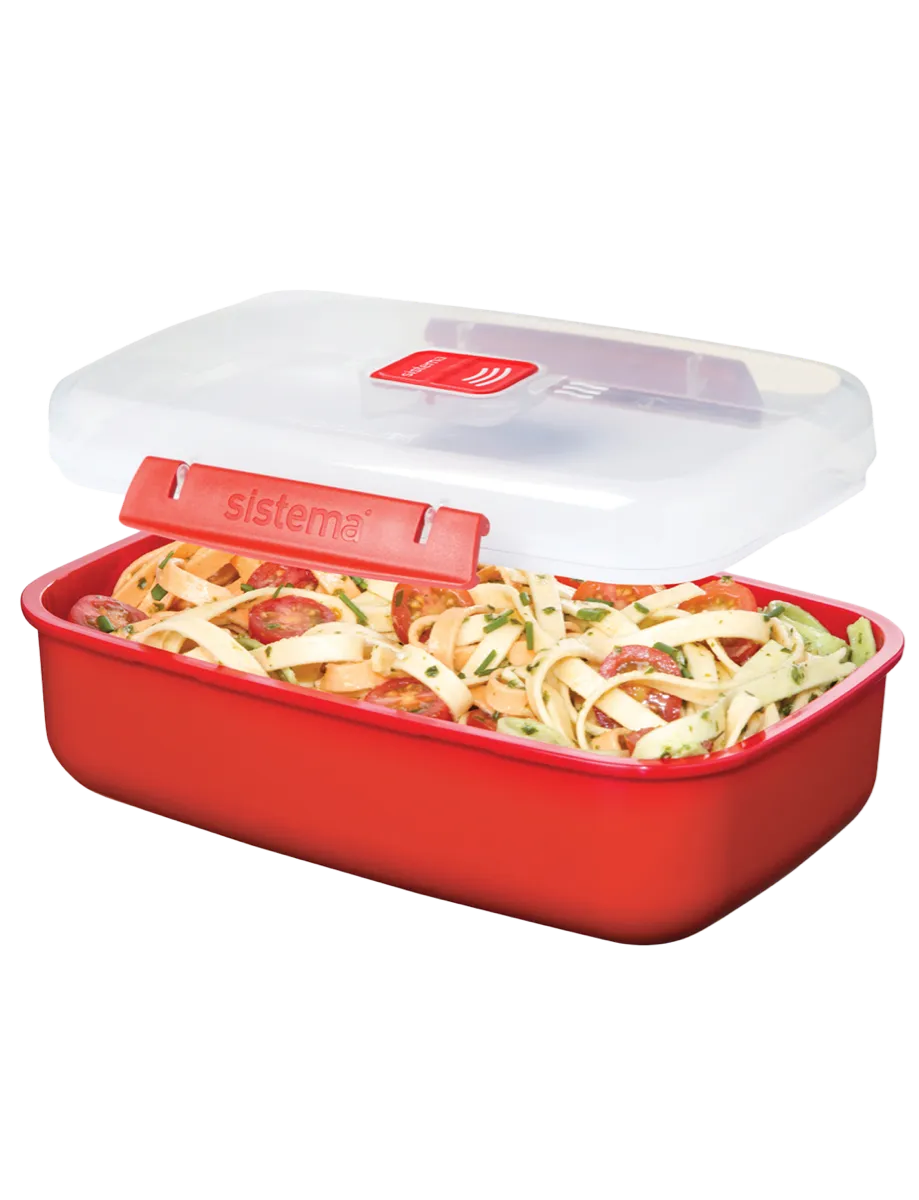 Sistema Lunch Box Klip It 1.25L Rectangular Microwave Red