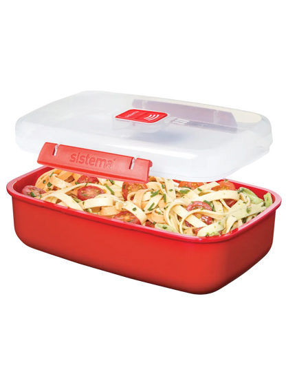Sistema Lunch Box Klip It 1.25L Rectangular Microwave Red