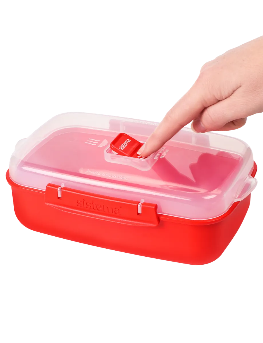 Sistema Lunch Box Klip It 1.25L Rectangular Microwave Red