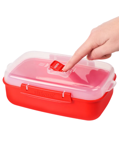 Sistema Lunch Box Klip It 1.25L Rectangular Microwave Red