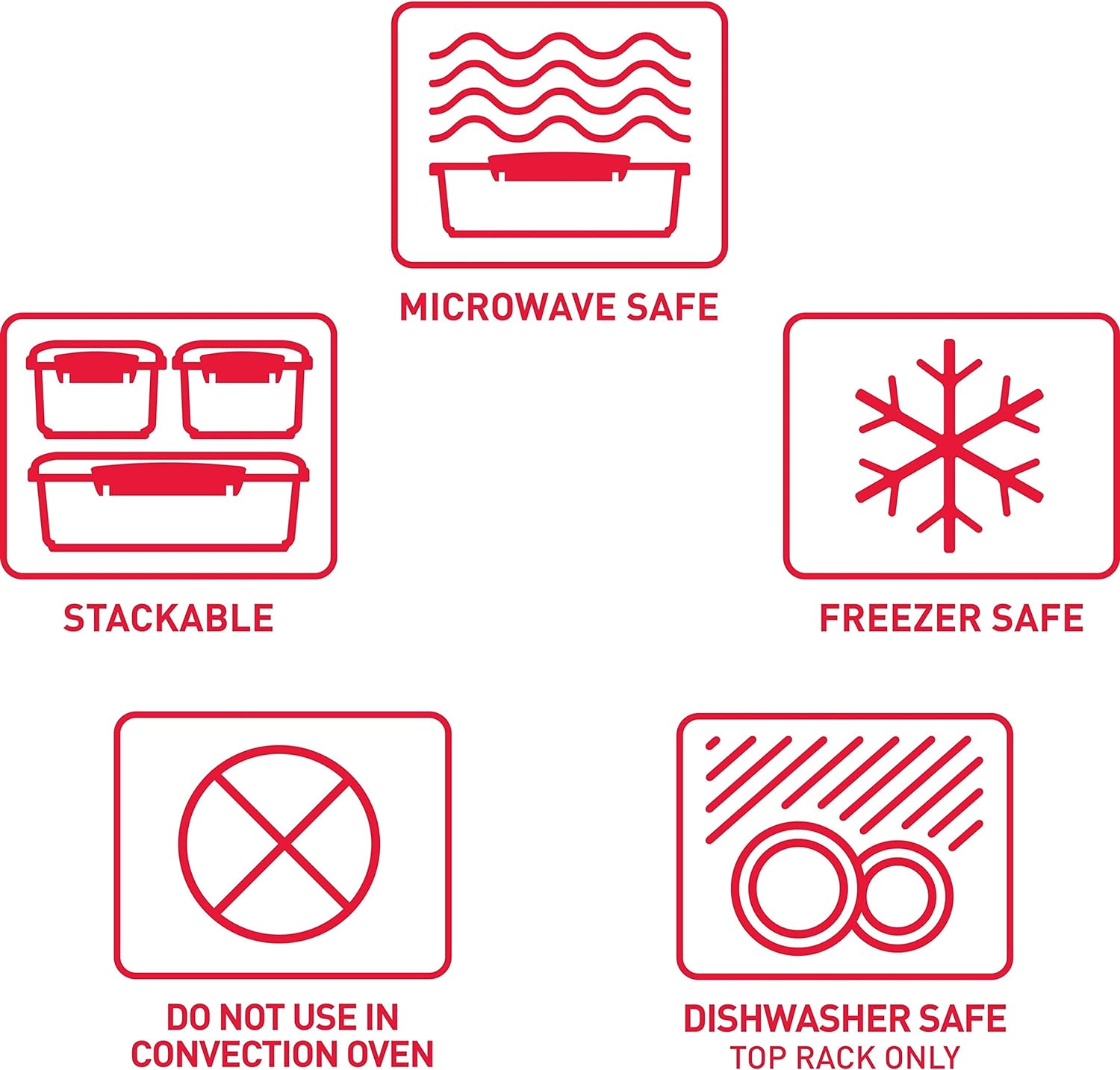 Sistema Lunch Box Klip It 1.25L Rectangular Microwave Red