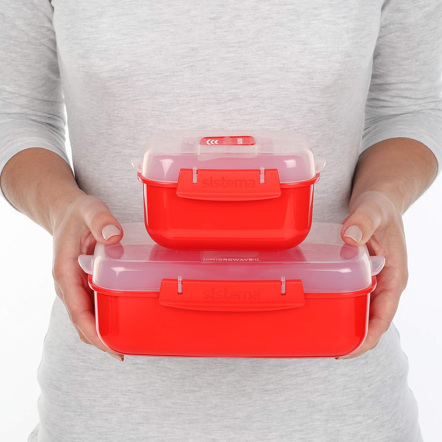 Sistema Lunch Box Klip It 1.25L Rectangular Microwave Red