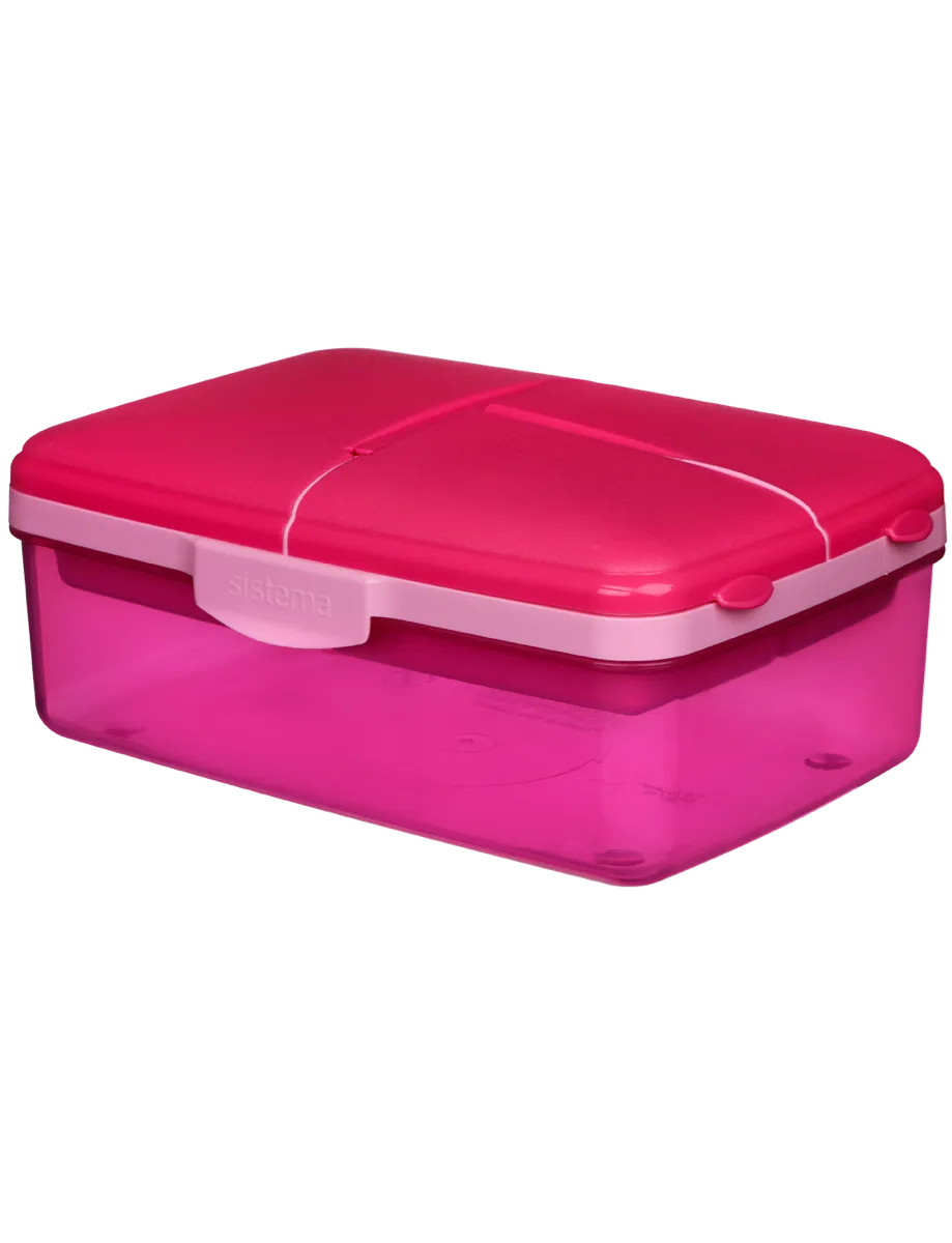 Sistema Lunch Box with Bottle Multi-Compartment 1.5L Pink