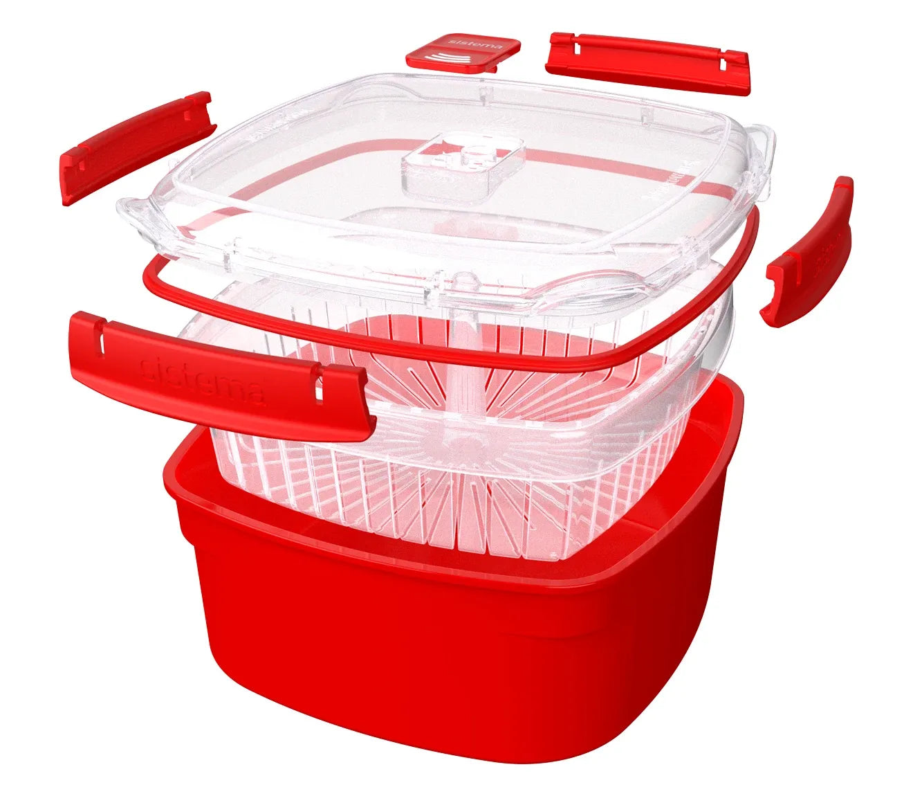 Sistema Medium Steamer Microwave 2.4L Red