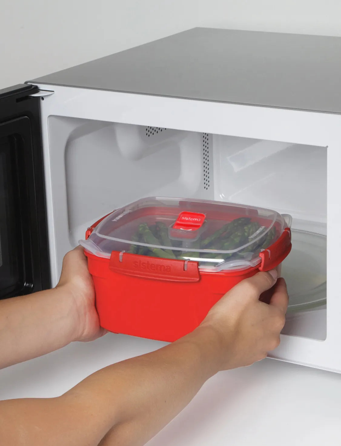 Sistema Medium Steamer Microwave 2.4L Red