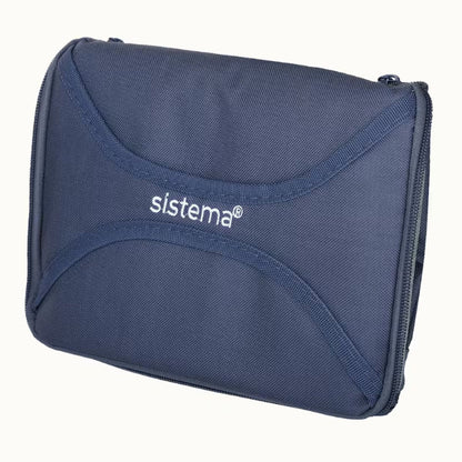 Sistema Mega Fold Up Insulated Lunch Bag To Go Indigo Powder