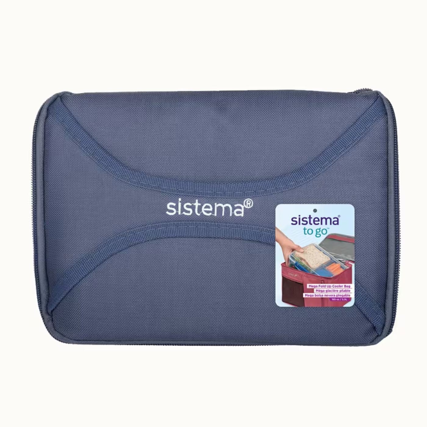 Sistema Mega Fold Up Insulated Lunch Bag To Go Indigo Powder