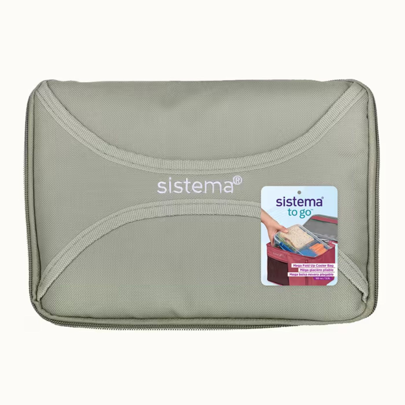 Sistema Mega Fold Up Insulated Lunch Bag To Go Sage Green