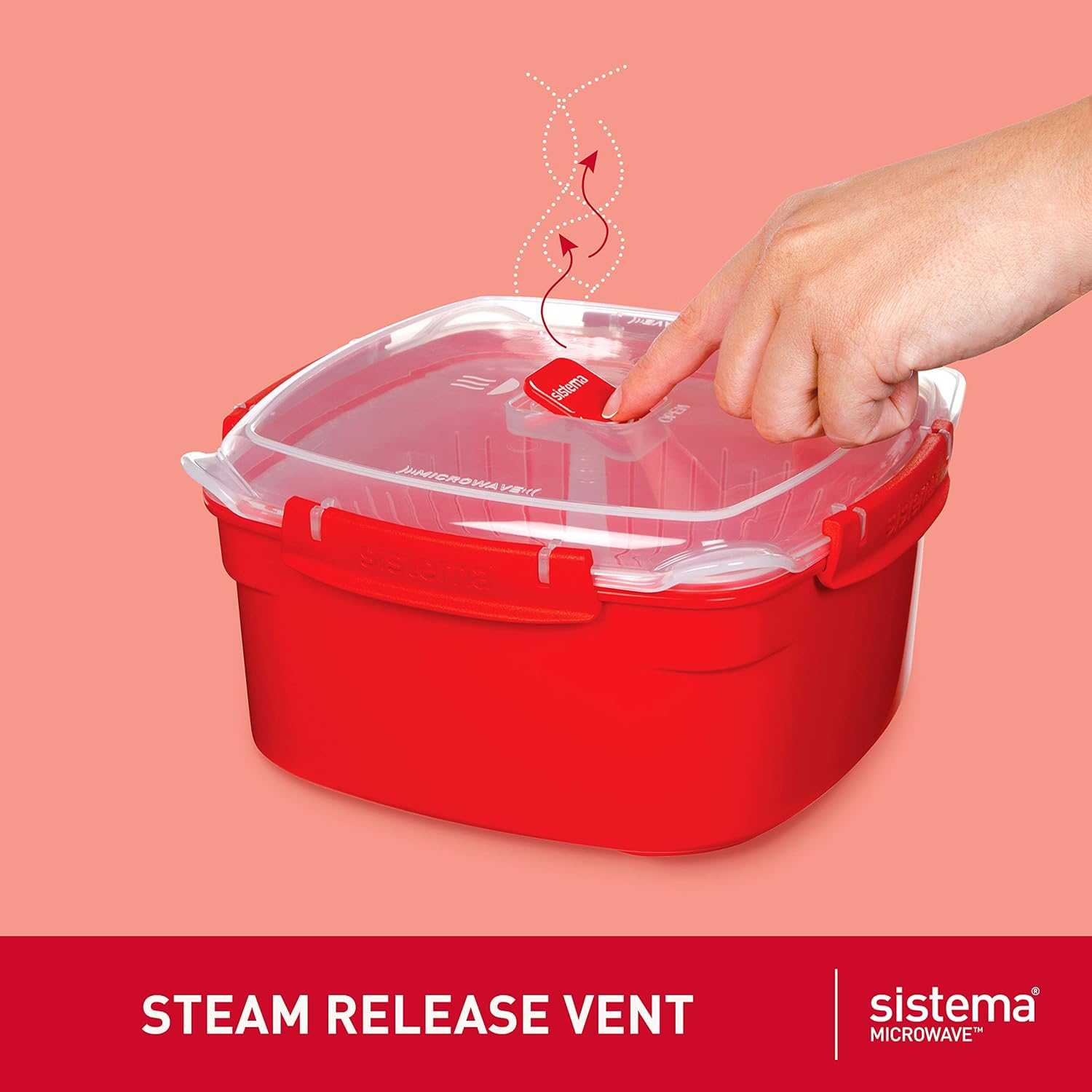 Sistema Steamer Microwave Large 3.2L Red
