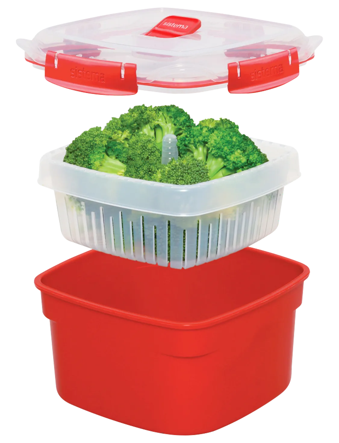Sistema Steamer Microwave Large 3.2L Red