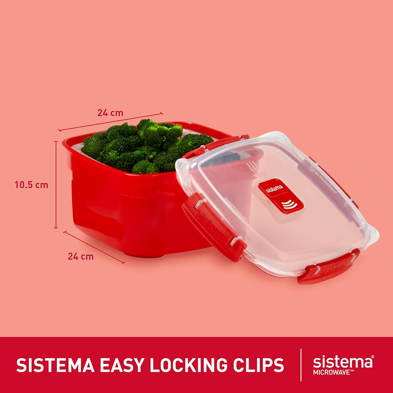 Sistema Steamer Microwave Large 3.2L Red