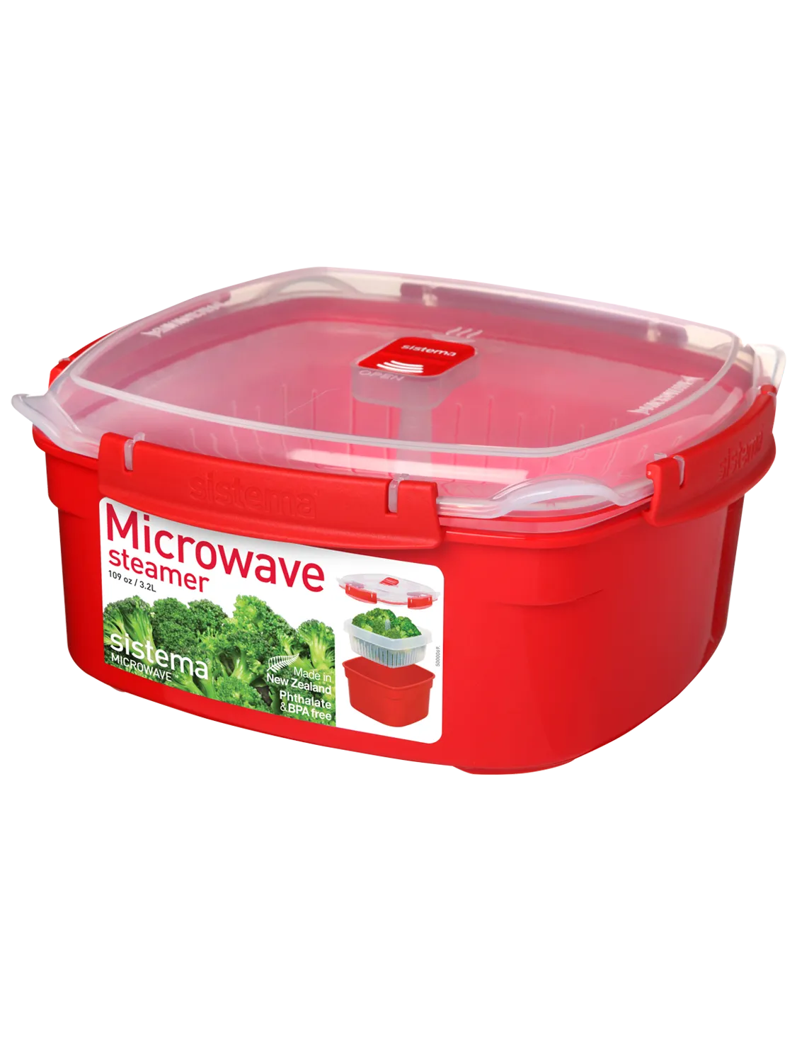 Sistema Steamer Microwave Large 3.2L Red