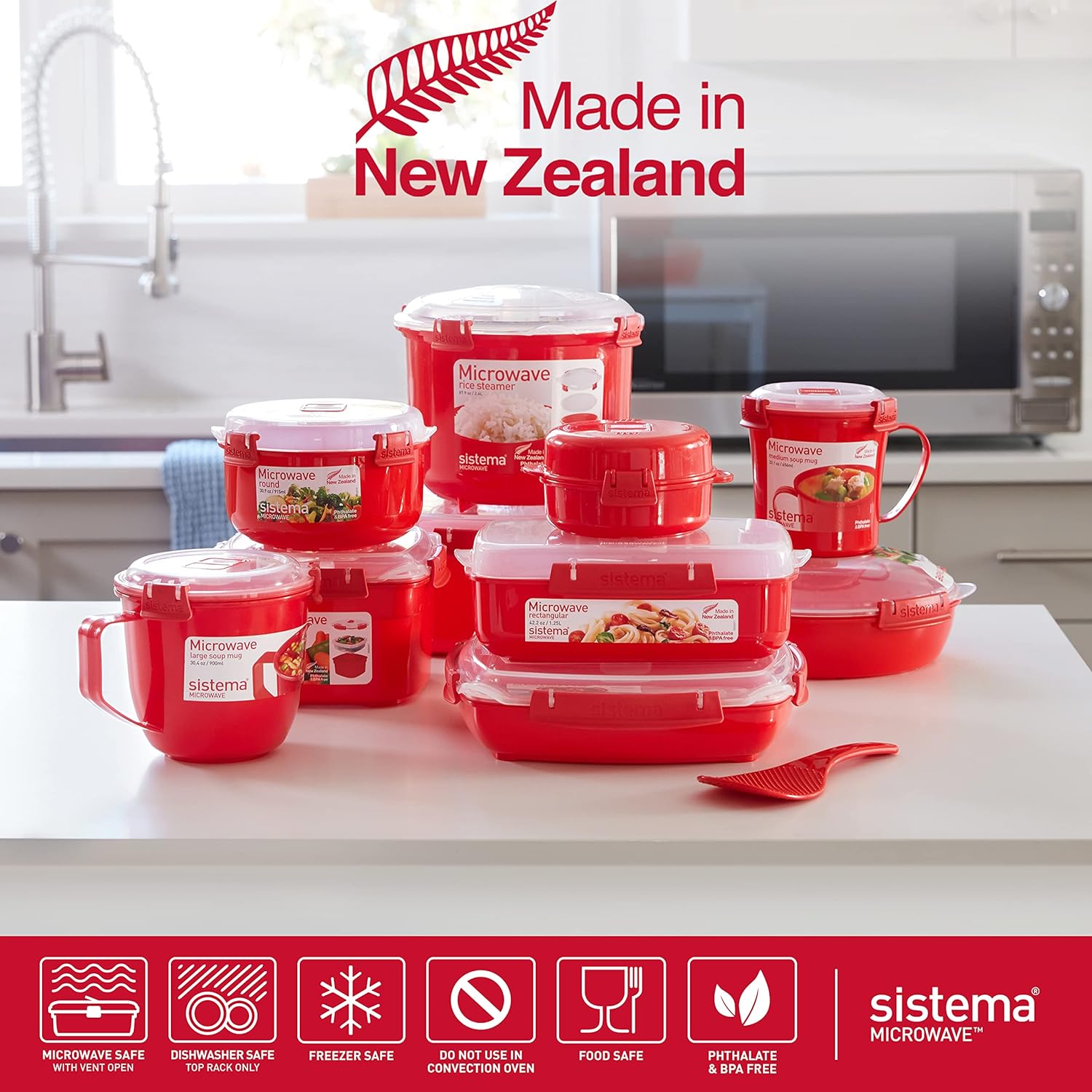 Sistema Steamer Microwave Large 3.2L Red