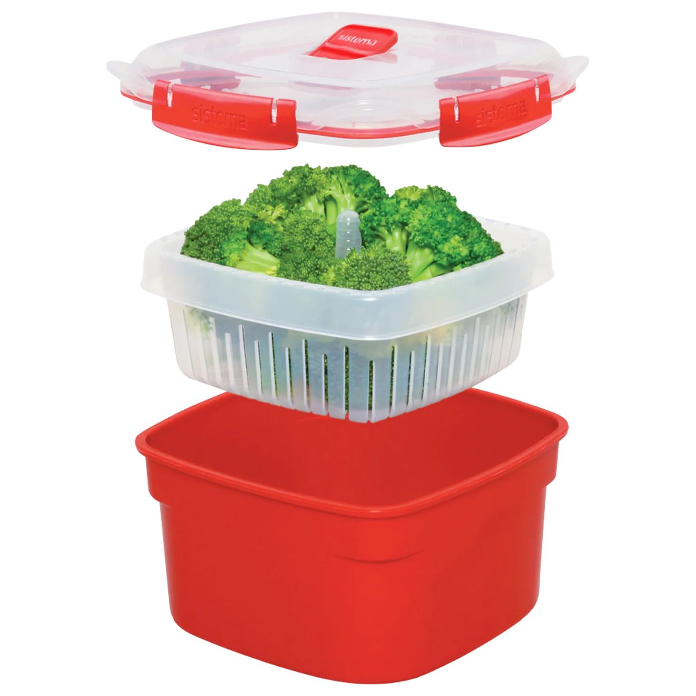 Sistema Steamer Microwave Large 3.2L Red