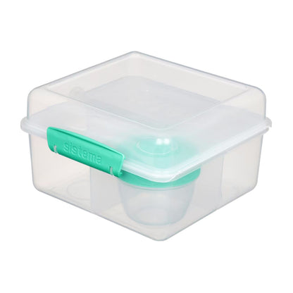 Sistema® 2L Lunch Cube Max TO GO™ with Yogurt Pot – Multi-Compartment Lunch Box