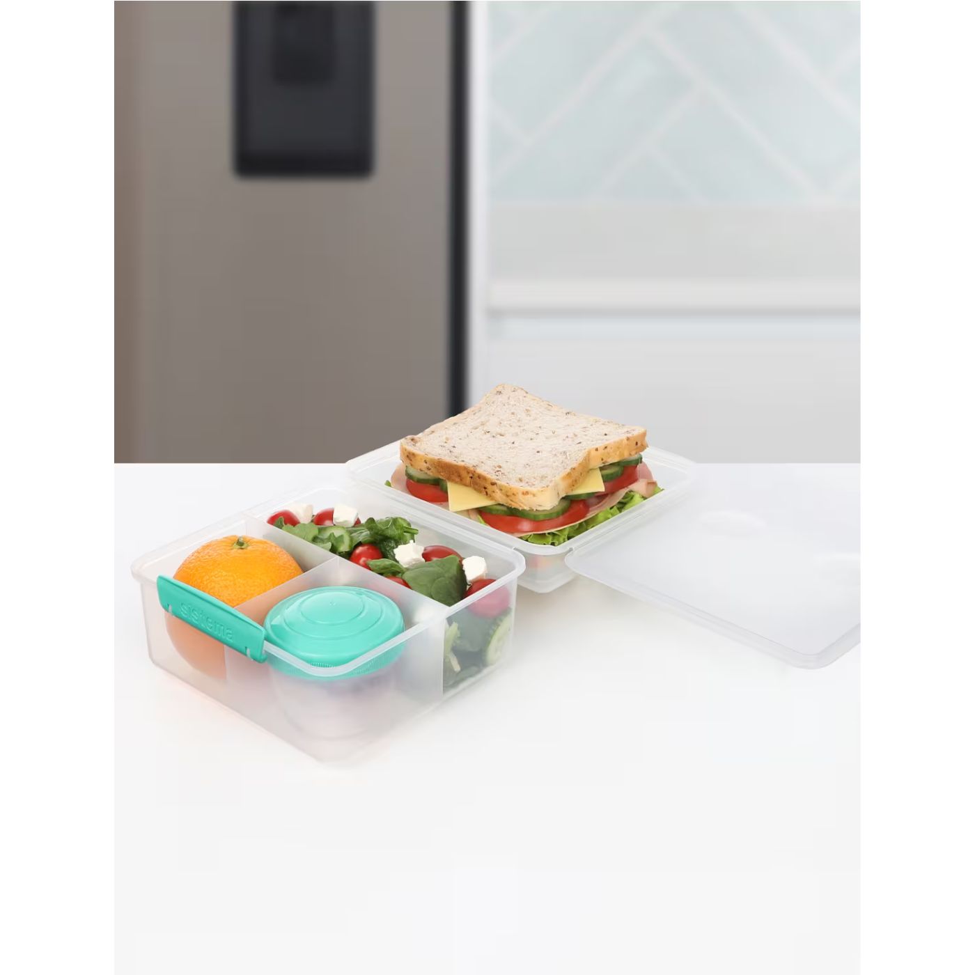 Sistema® 2L Lunch Cube Max TO GO™ with Yogurt Pot – Multi-Compartment Lunch Box