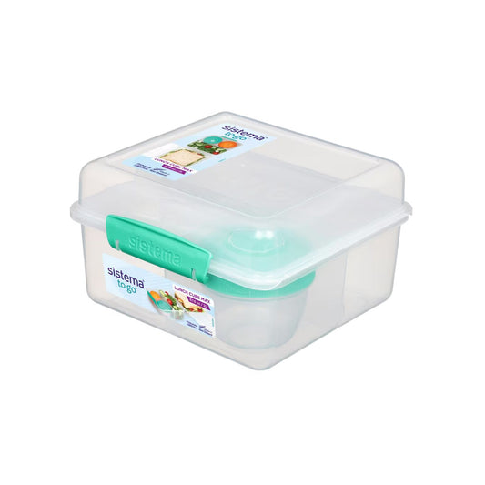 Sistema® 2L Lunch Cube Max TO GO™ with Yogurt Pot – Multi-Compartment Lunch Box