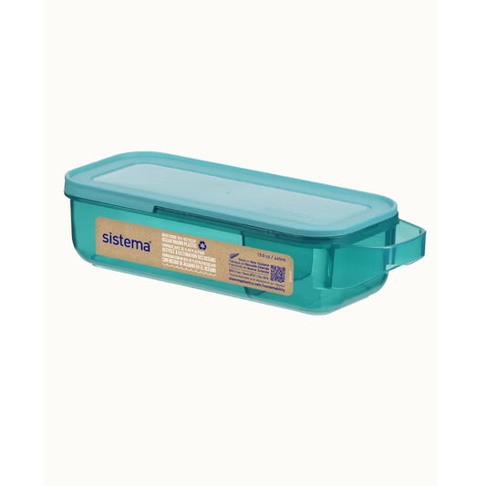 Sistema® 445ml Slide 'n' Snack™ Lunch Box - Teal Stone