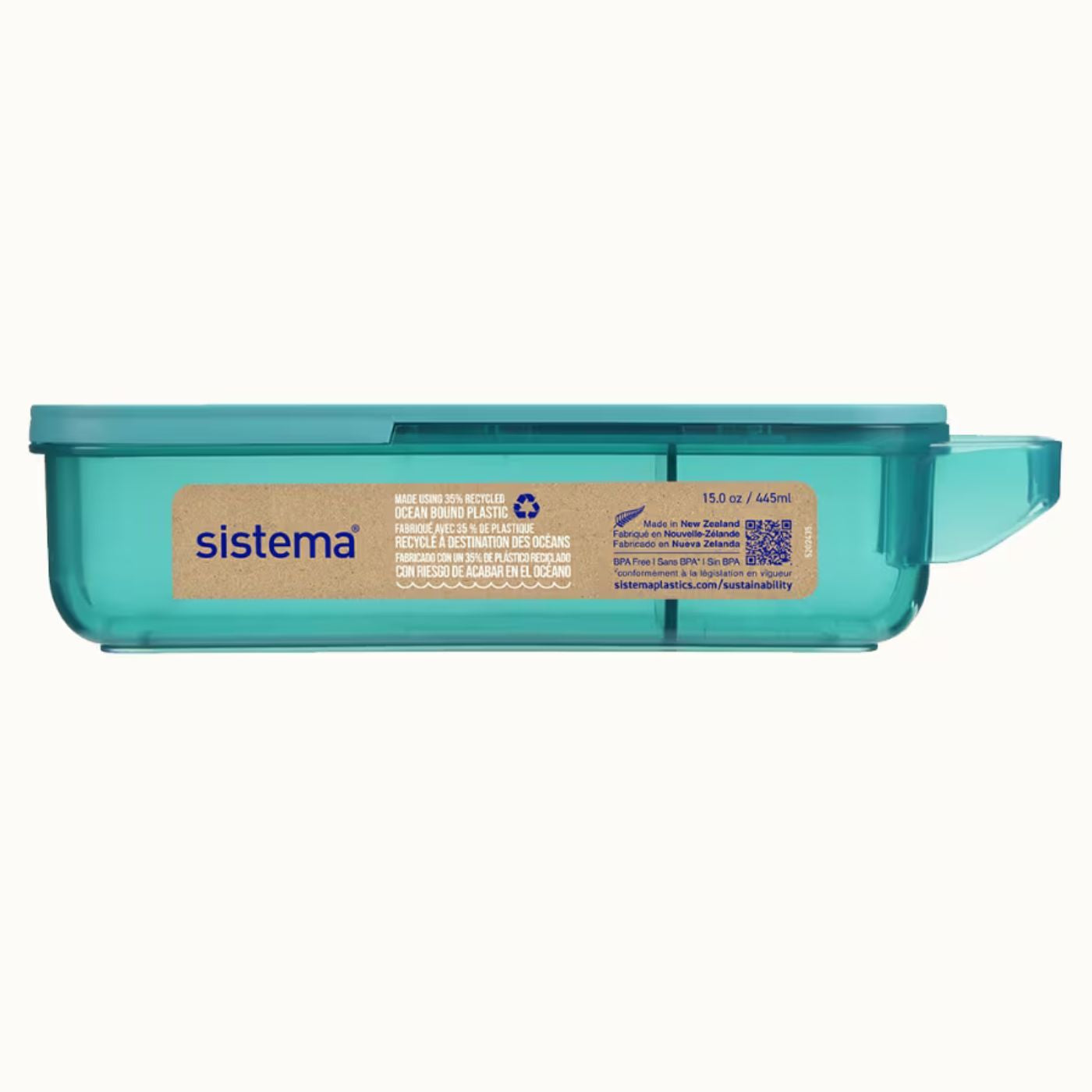 Sistema® 445ml Slide 'n' Snack™ Lunch Box - Teal Stone