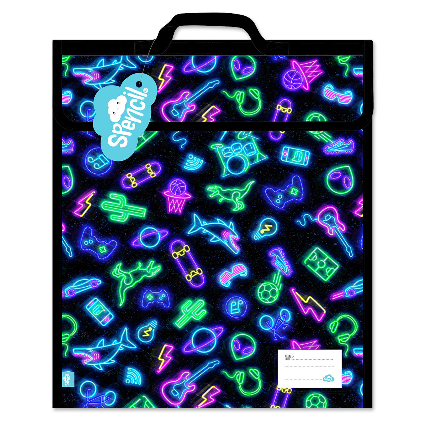 Spencil Homework & Book Bag Neon Life 37 x 45cm