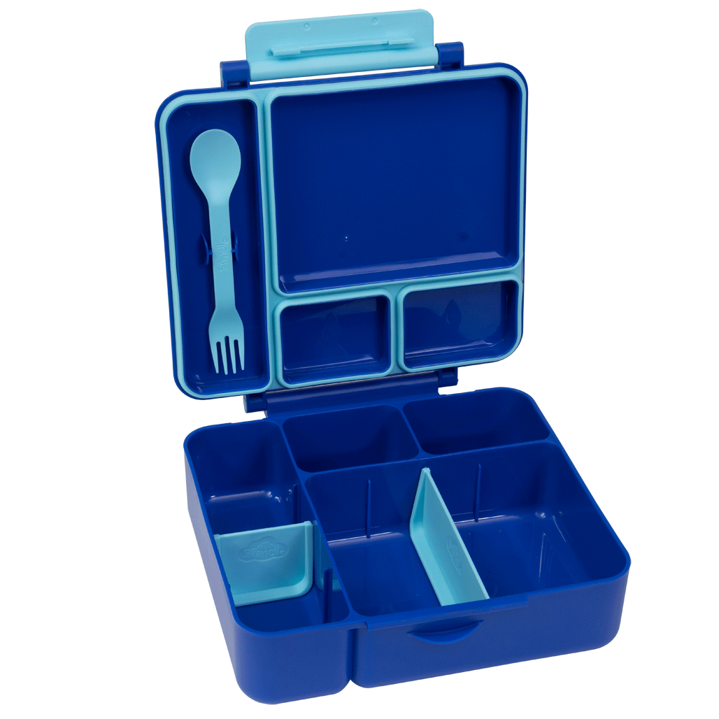 Spencil All-In Lunch Box Azure Sky large 2L leak-proof bento lunch box for kids with adjustable compartments
