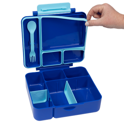 Spencil All-In Lunch Box Azure Sky large 2L leak-proof bento lunch box for kids with adjustable compartments