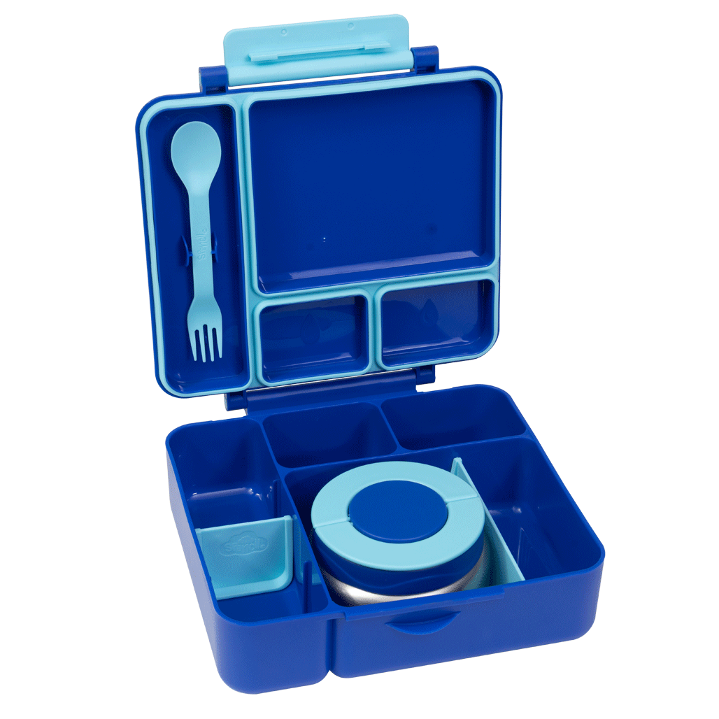 Spencil All-In Lunch Box Azure Sky large 2L leak-proof bento lunch box for kids with adjustable compartments