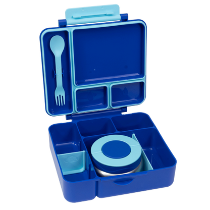 Spencil All-In Lunch Box Azure Sky large 2L leak-proof bento lunch box for kids with adjustable compartments