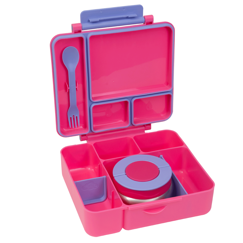 Spencil All-In Lunch Box Fuchsia  | 2L Leak-Proof Bento Lunch Box for Kids
