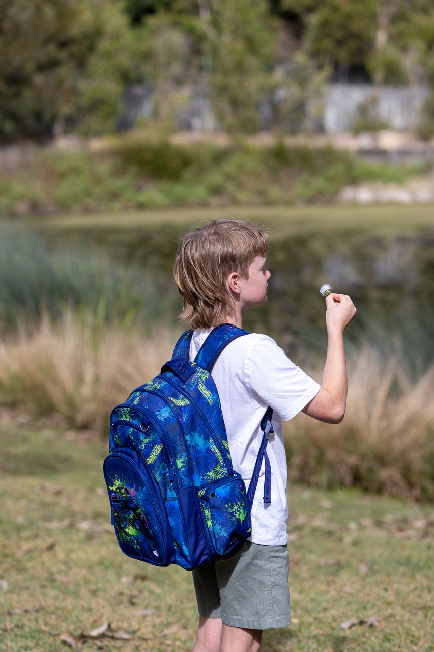 Spencil Big Kids Backpack - Mega Wheels | Cool Car Design for School