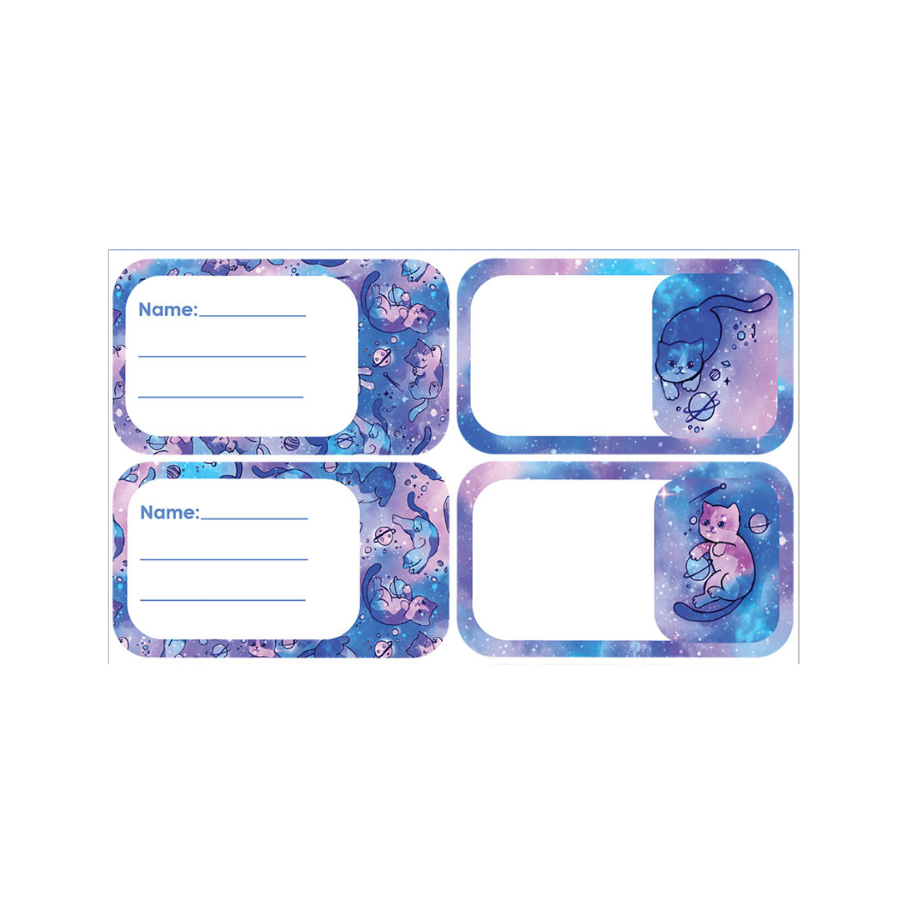 Spencil Self Adhesive Book Labels Cat-a-Cosmic Pack of 16