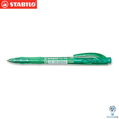Stabilo Ballpoint Pen 308 Liner Retractable Medium Tip Green